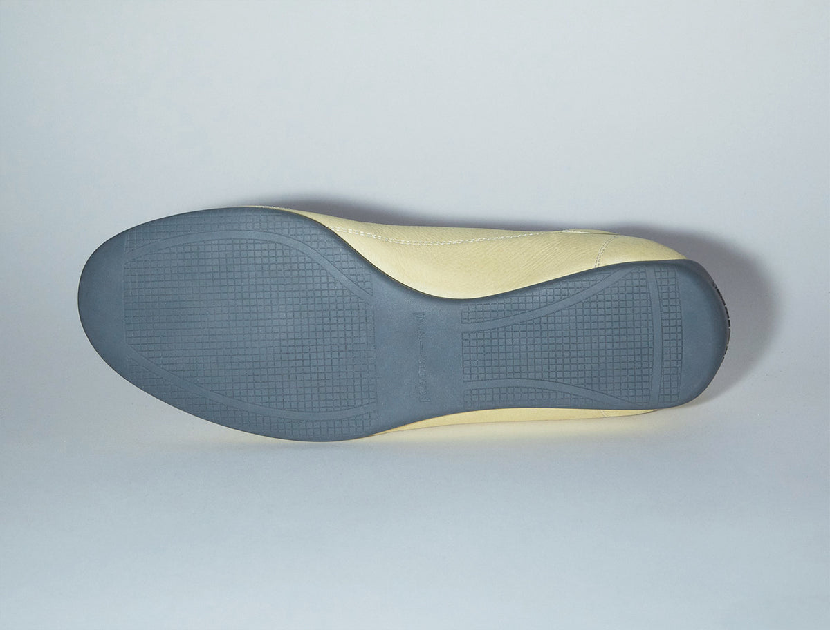 Miles laceup leather sneakers rubber sole softyellow