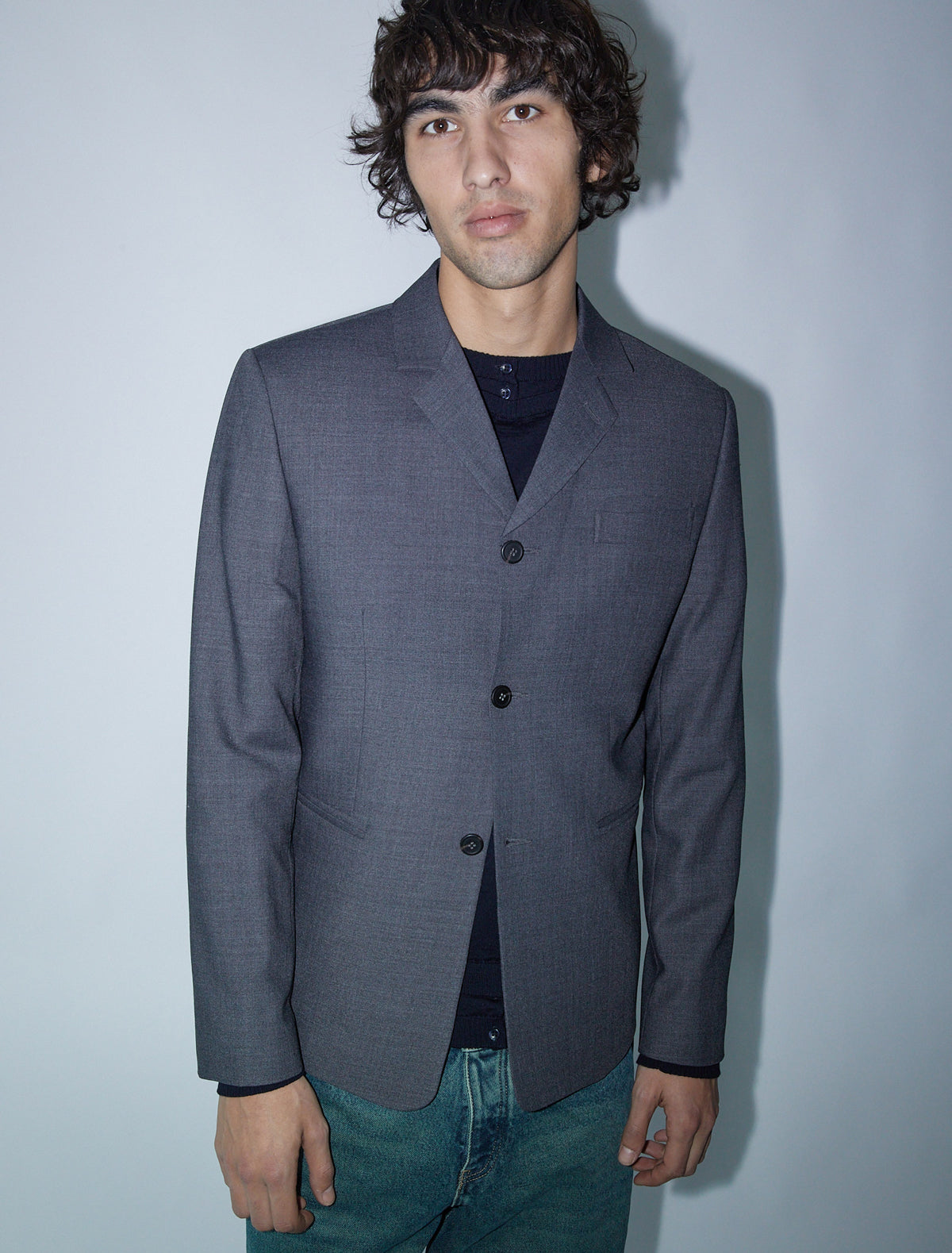 Trave men suit blazer welt pockets