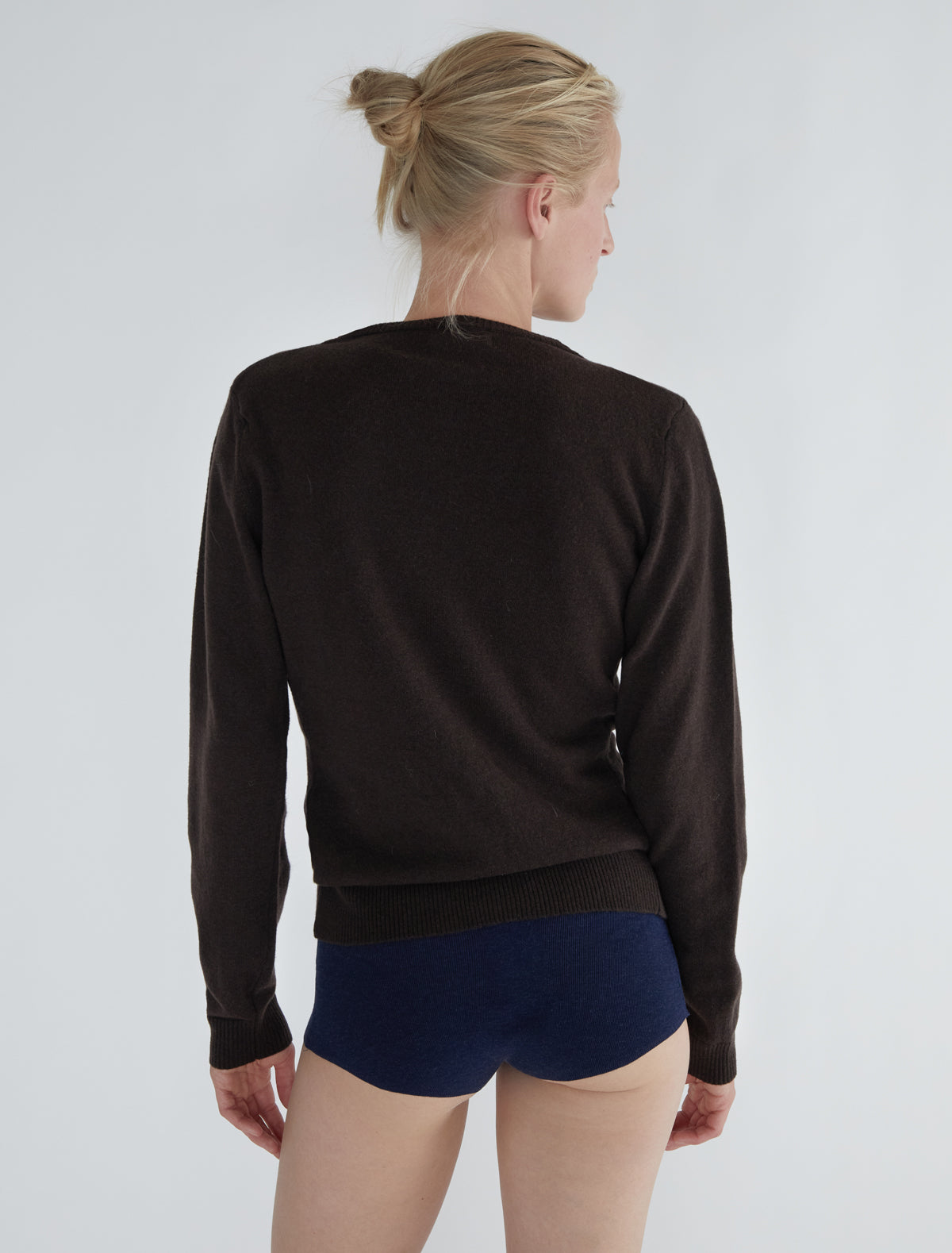 Donalti jumper irregular button fastening brown
