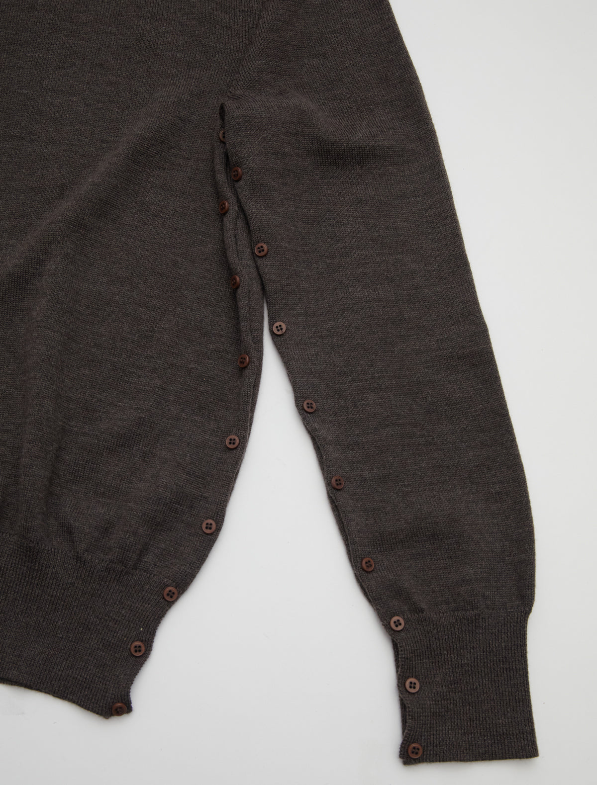 Fa b men wool sweater button openings sides sleeves