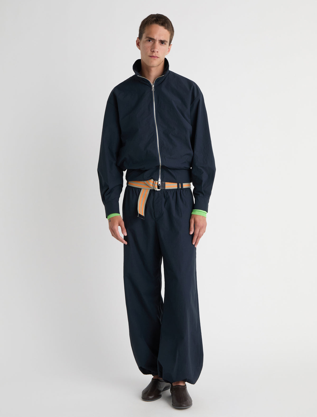 Boza b balloon style nylon trousers navy