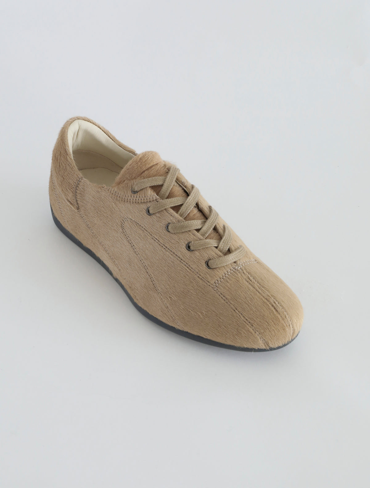 Miles laceup men leather sneakers rubber sole beige
