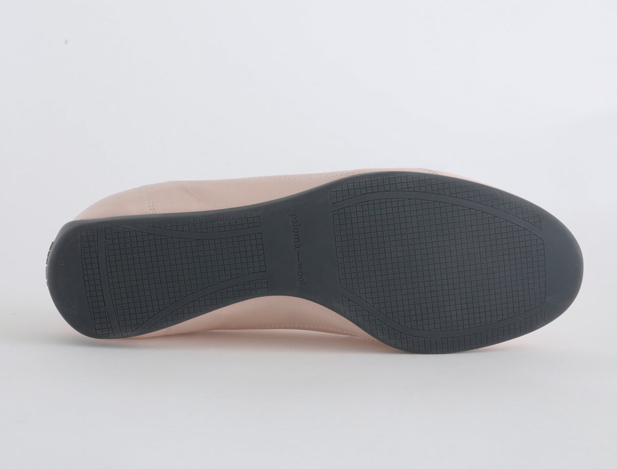 Miles laceup leather sneakers rubber sole pink