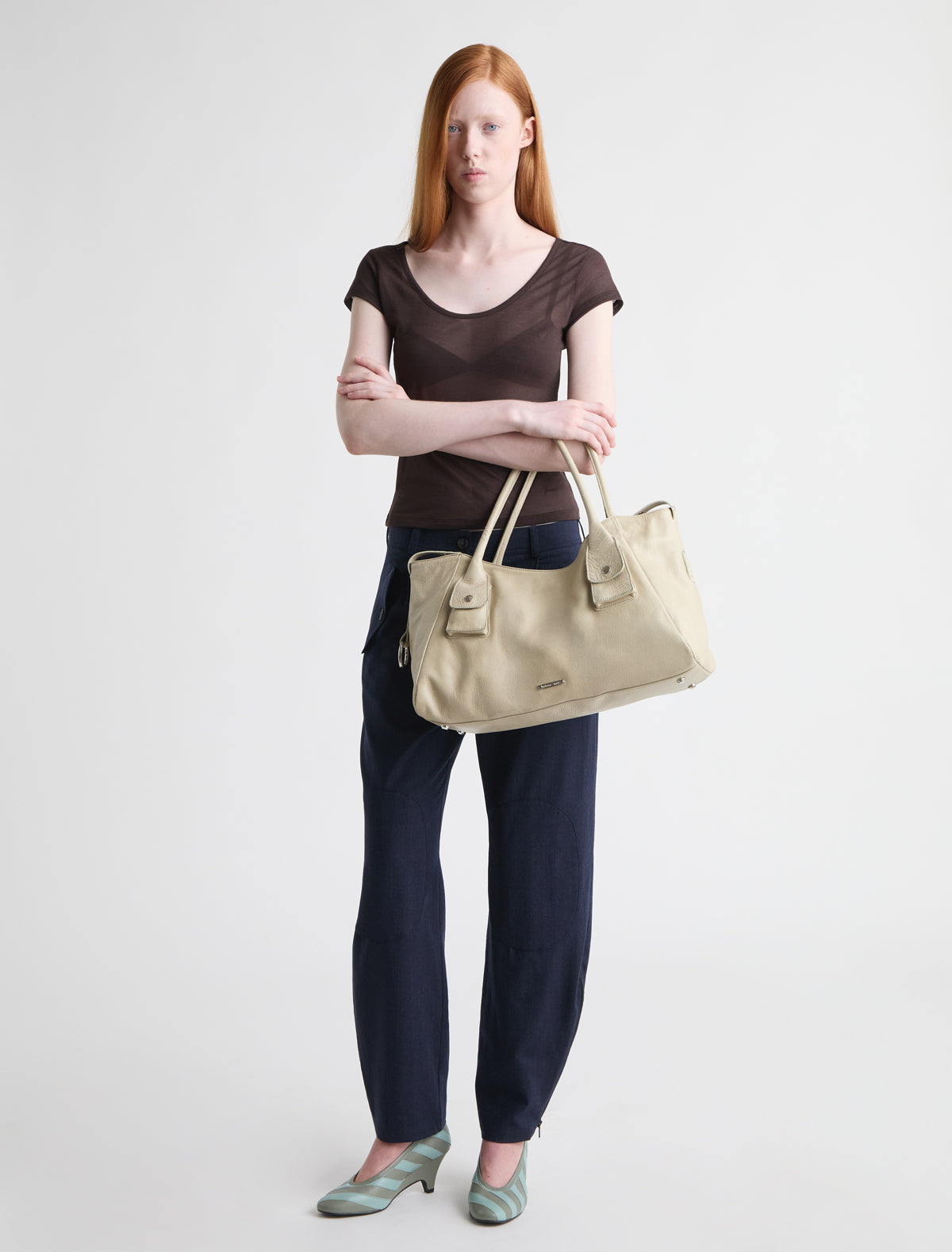 Joelia pump shaped 6 cm heel khaki
