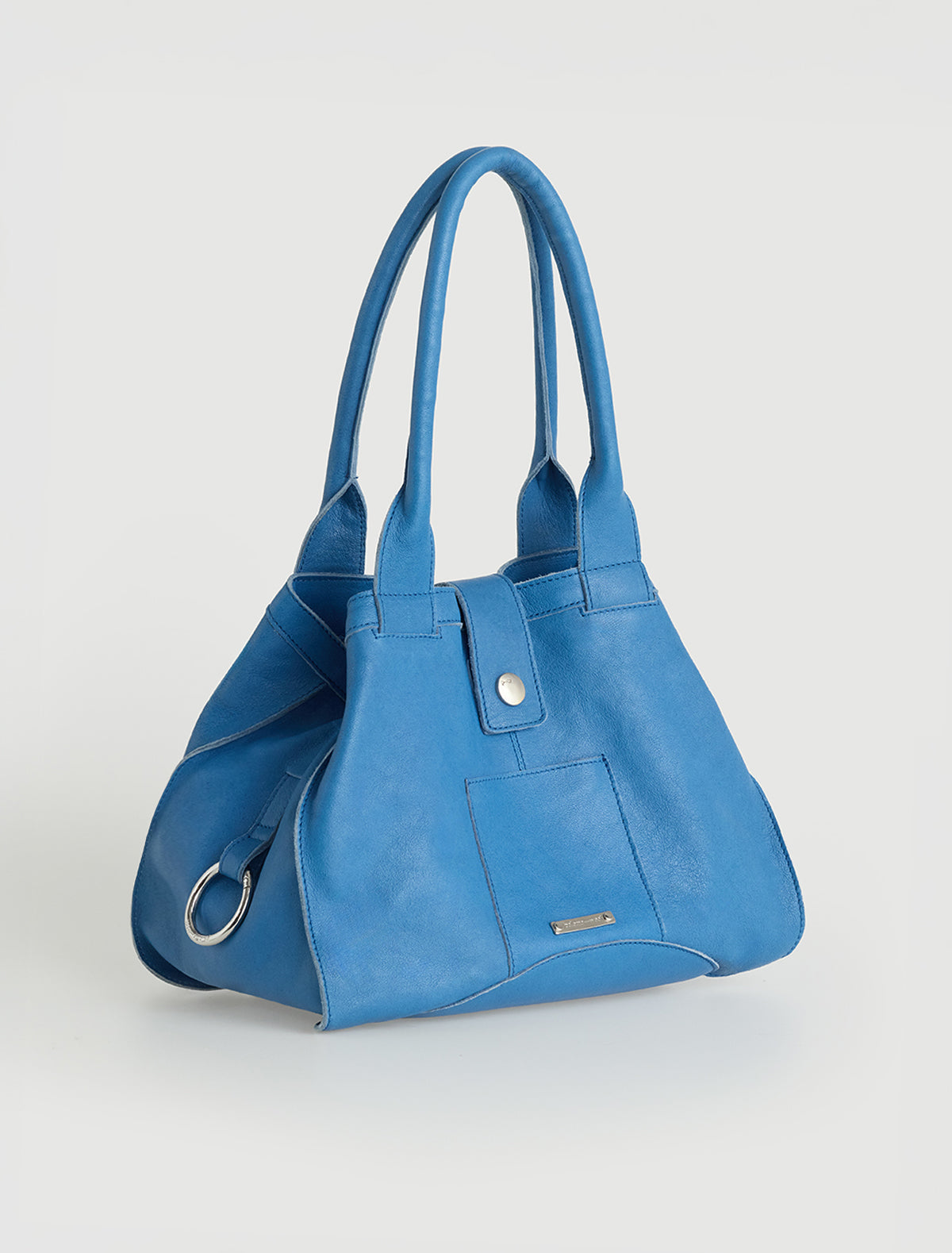Guida small square tote handbag small pocket intenseblue