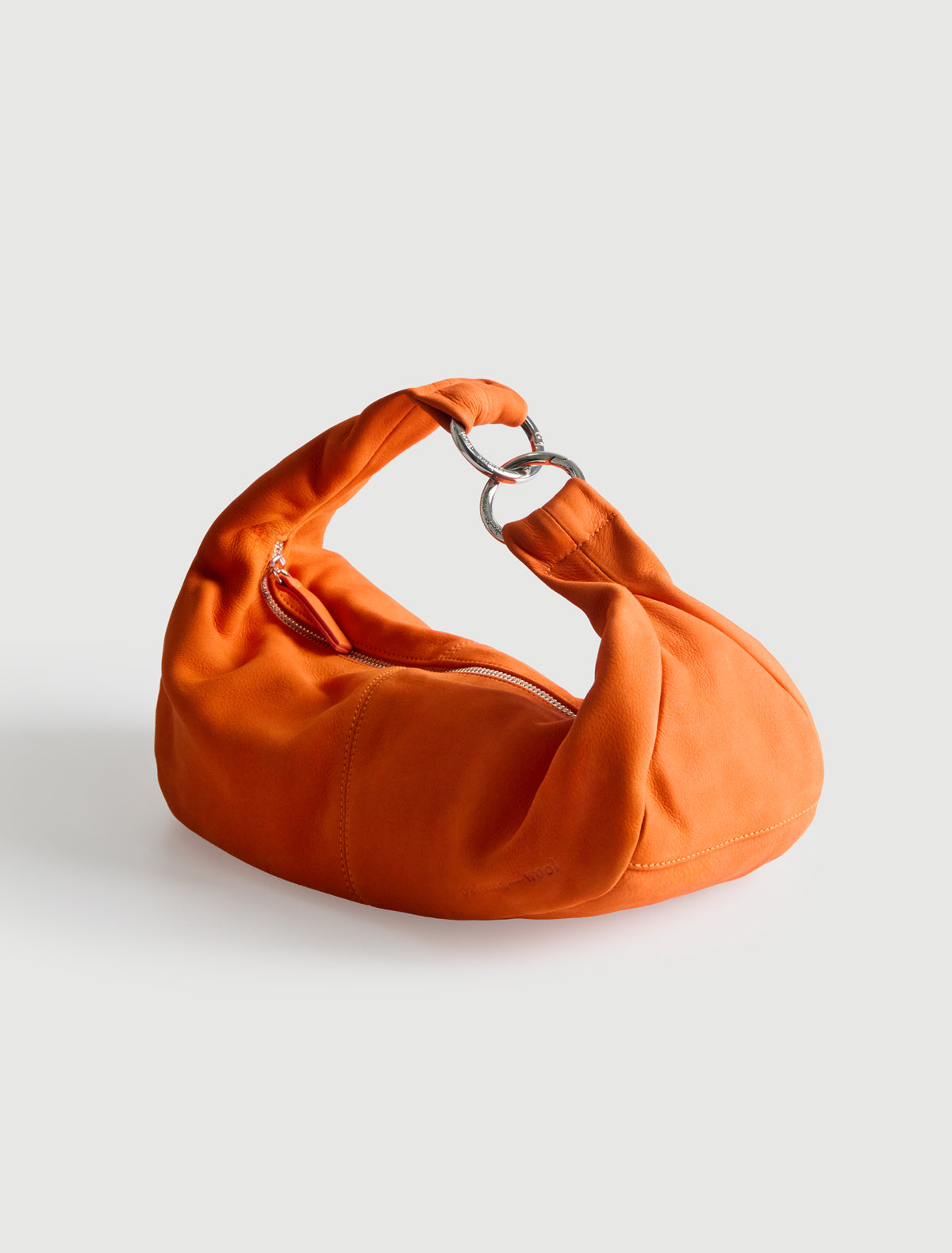 Mini dry elongated mini wrap around hobo style shoulder bag orange
