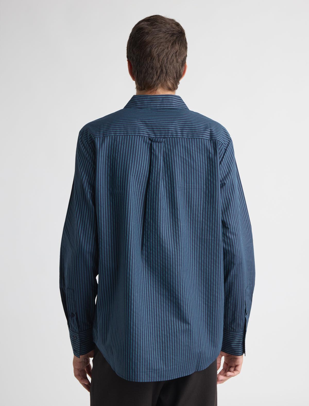Boa iii men s striped shirt front pocket darknavy