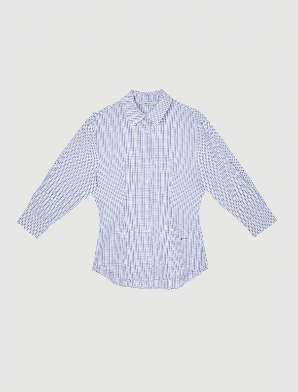 Bruna three quarter sleeve shirt fitted body blue