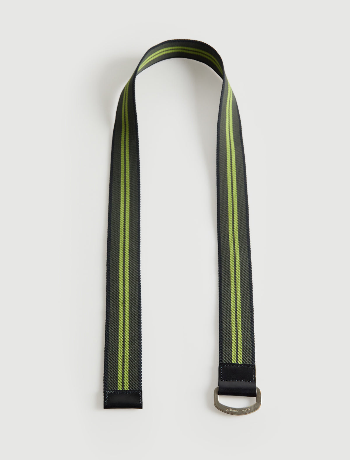 Eira adjustable belt custom rings leather tips green