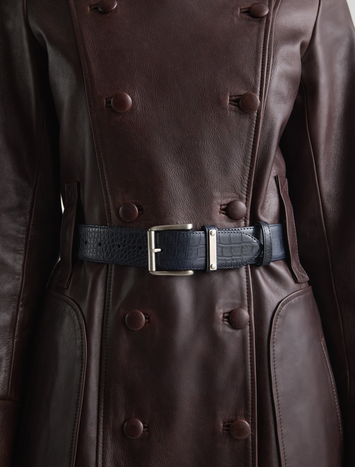 Juana waist waist belt custom metal plaque belt loop