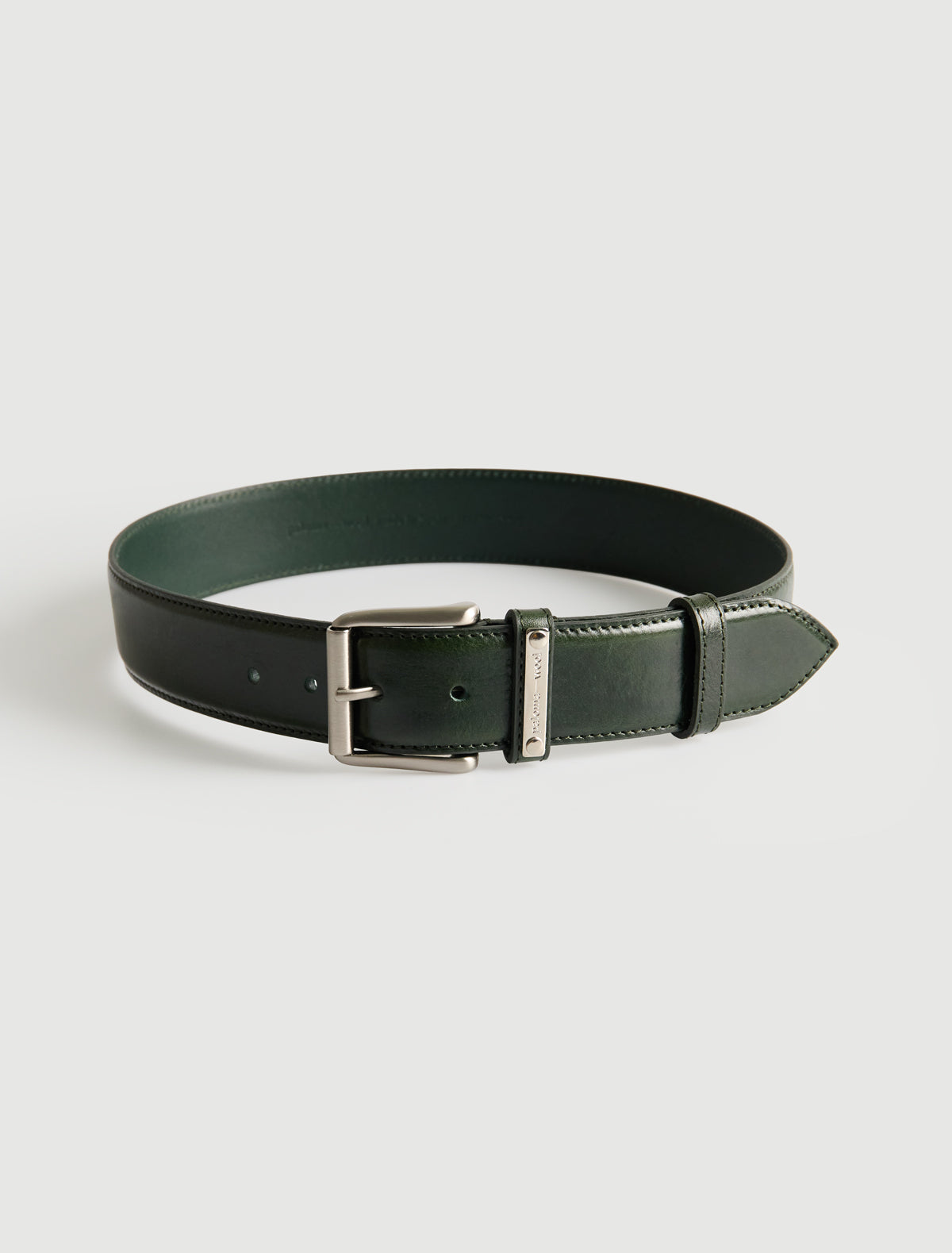 Juana waist waist belt custom metal plaque belt loop darkgreen