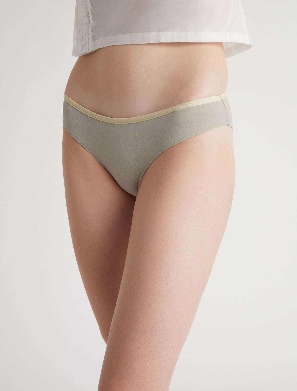 Cira ii low waisted briefs strap detailing ecru