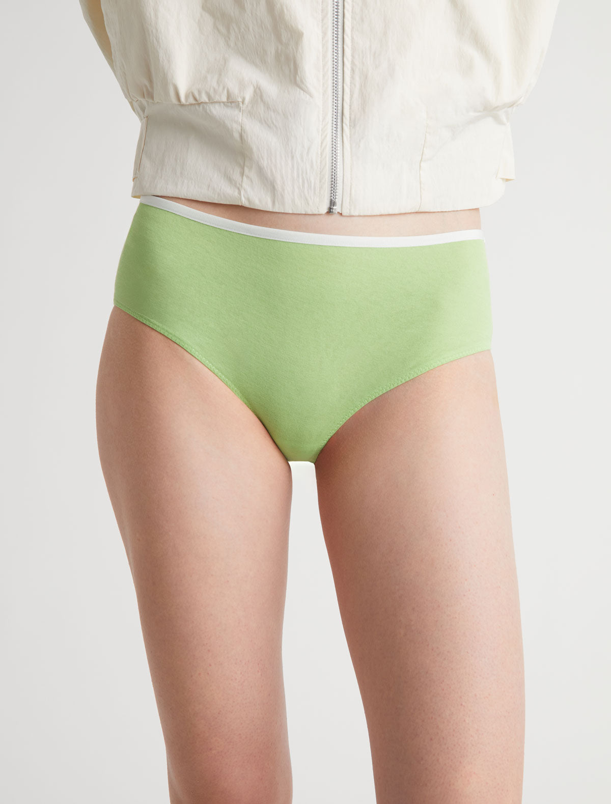 Cira high waisted briefs strap detailing green