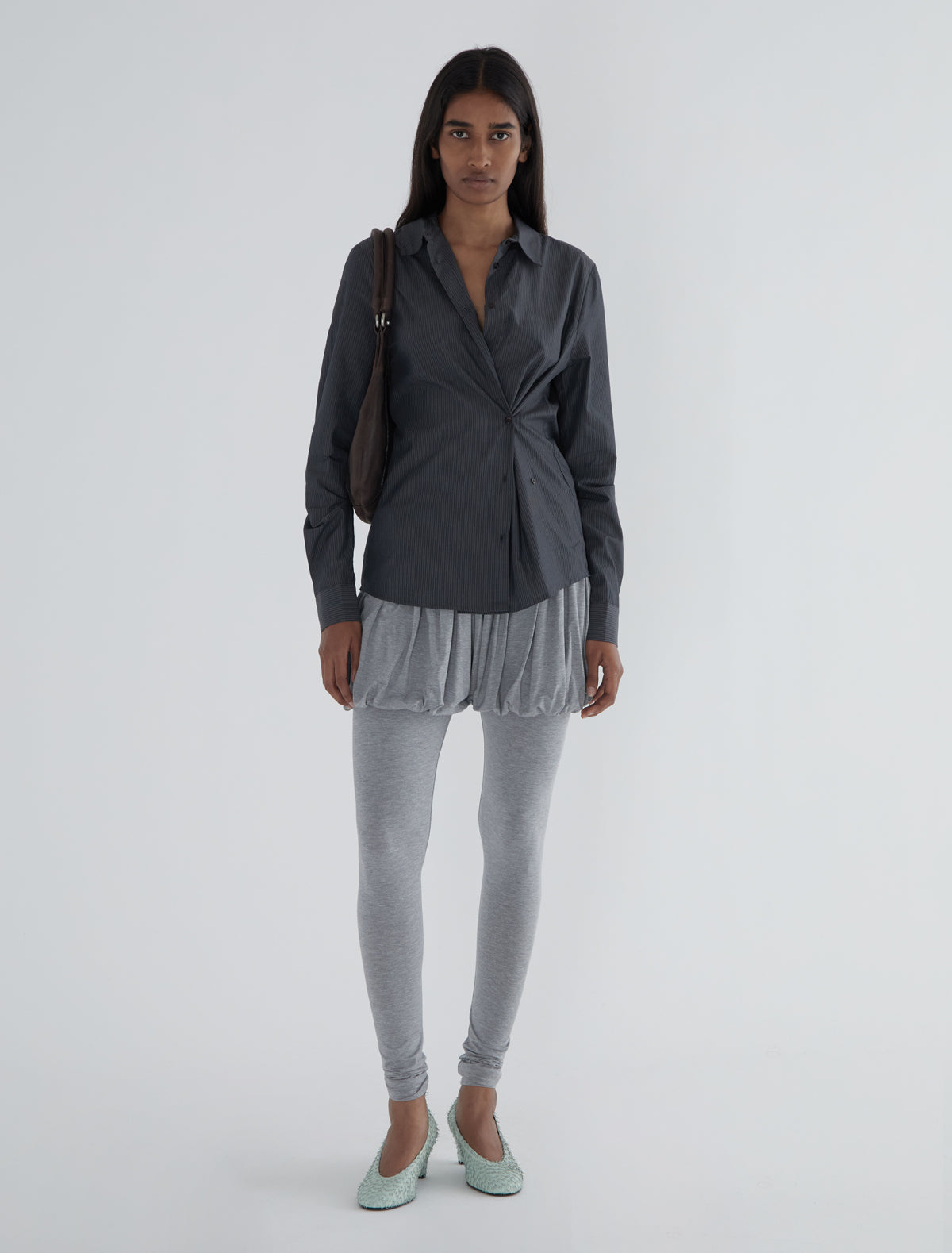 Donald striped multiposition shirt black aw25