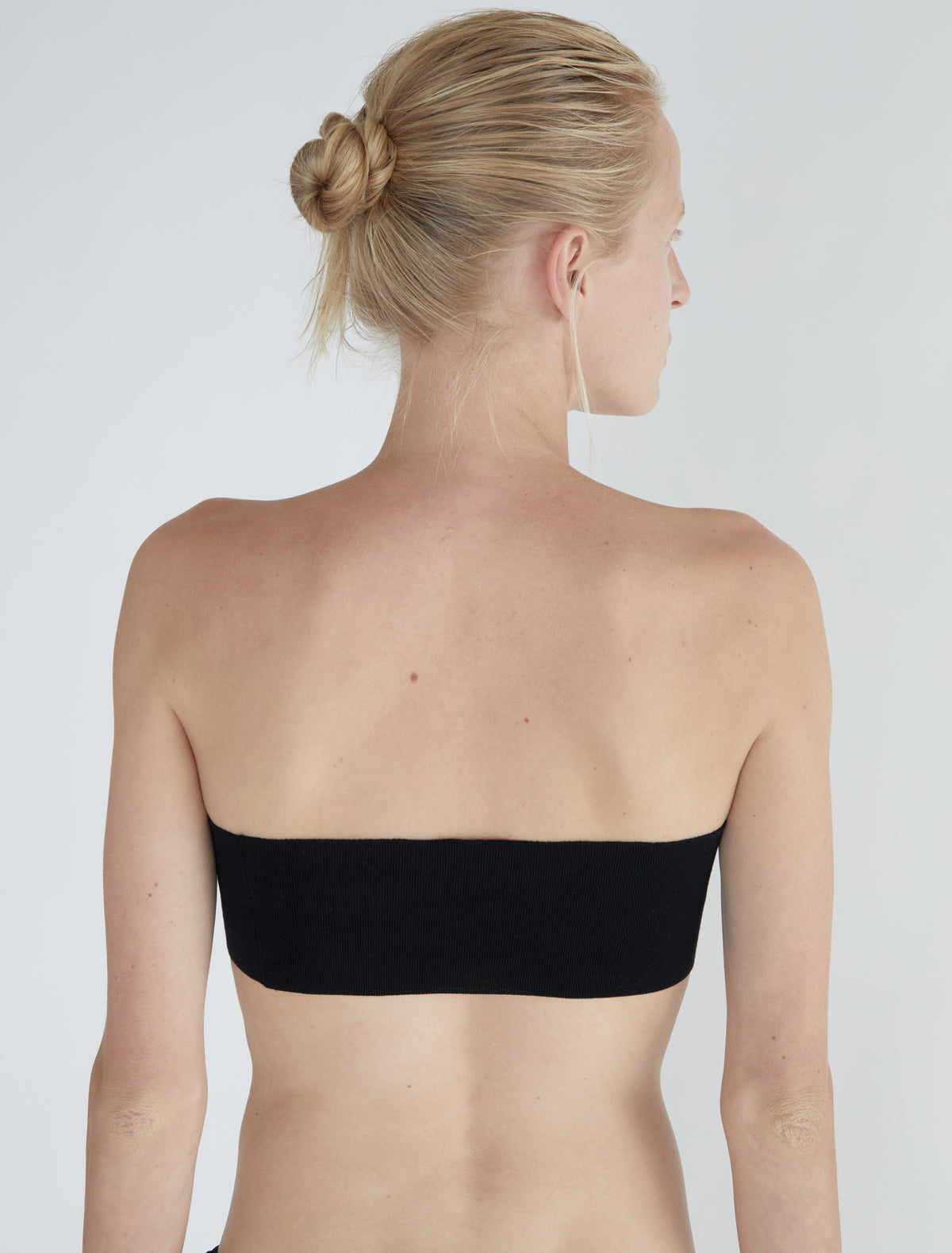 Stroke fitted bandeau top black