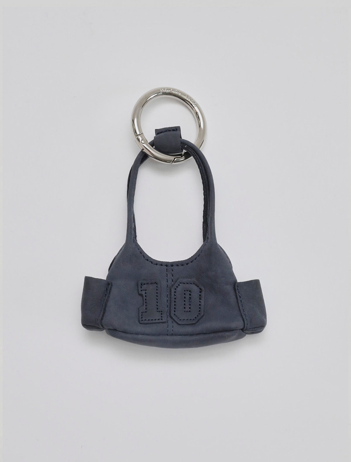 10 years miniature leather charm greyishblue
