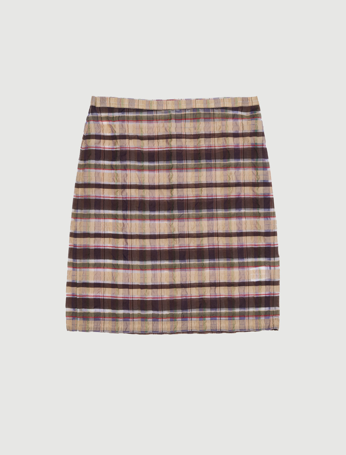 Hoste straight textured checked skirt beige