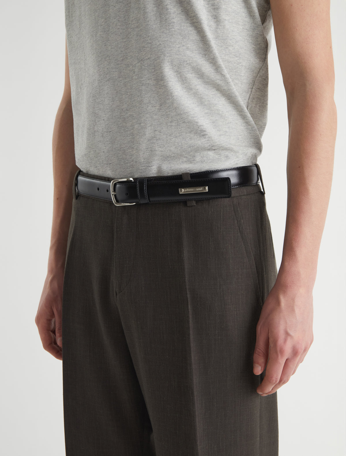 Fasir men belt personlizad plate black