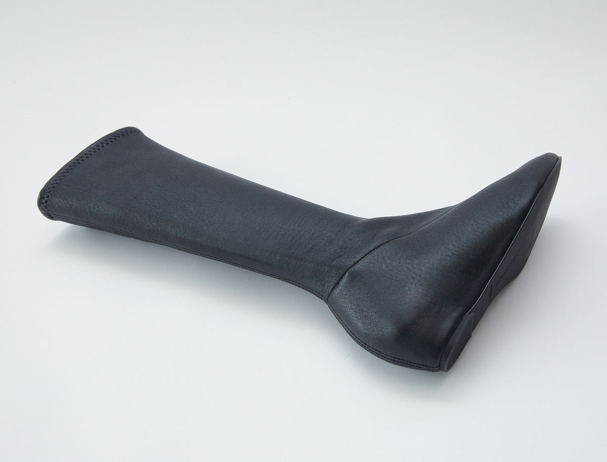 Fernanda leather sock boot integrated wedge black