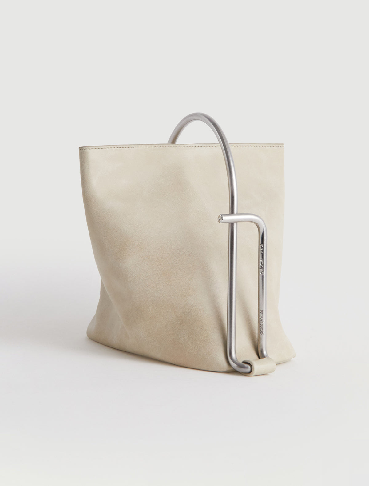 Seven leather handbag stainless steel handle grace prince