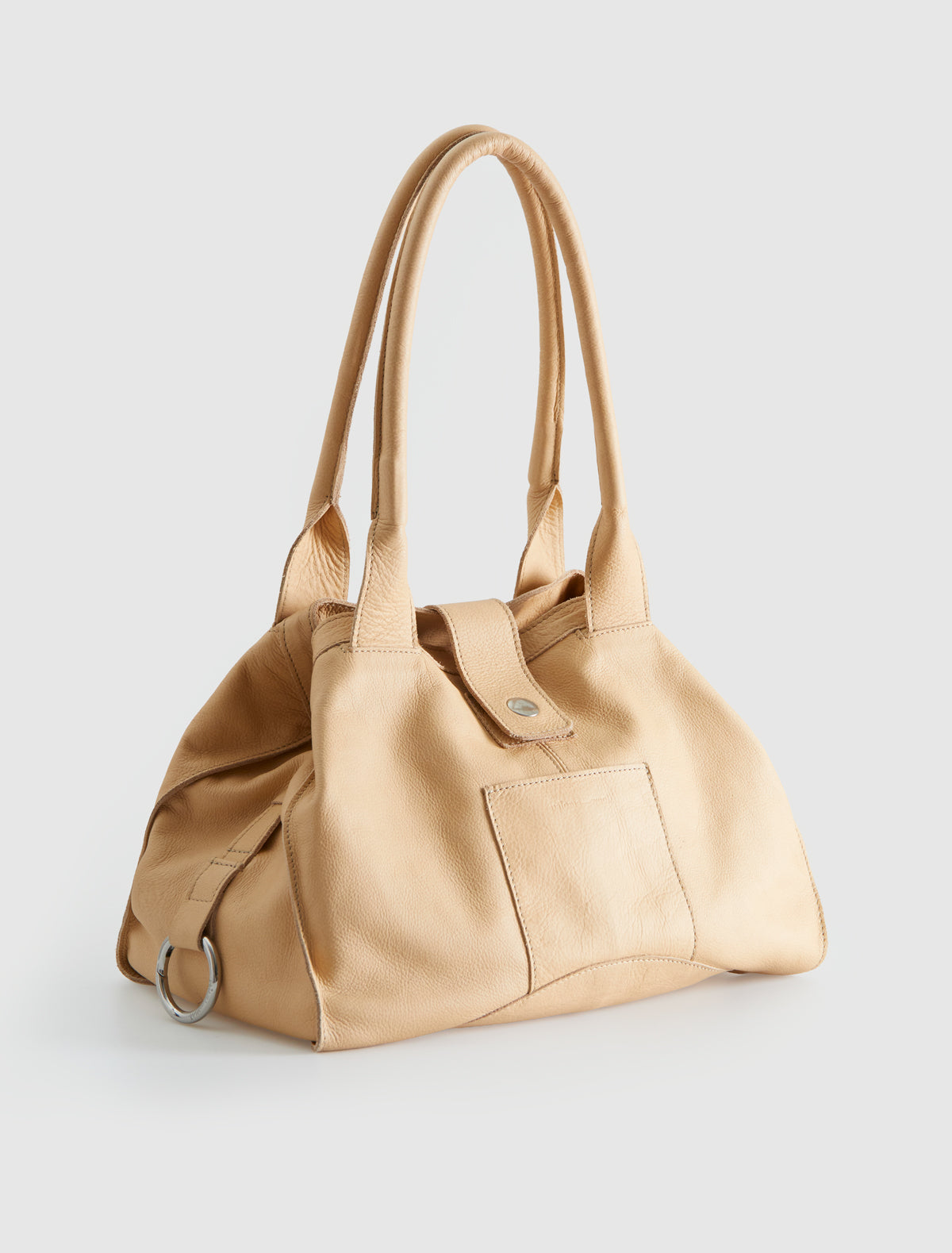 Guida small square tote handbag small pocket ocher