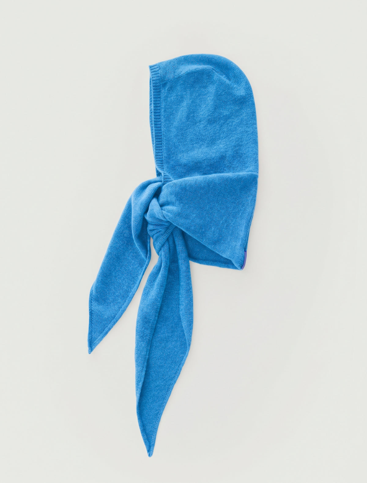 Coucou warm knitted bonnet wide tie scarf intenseblue