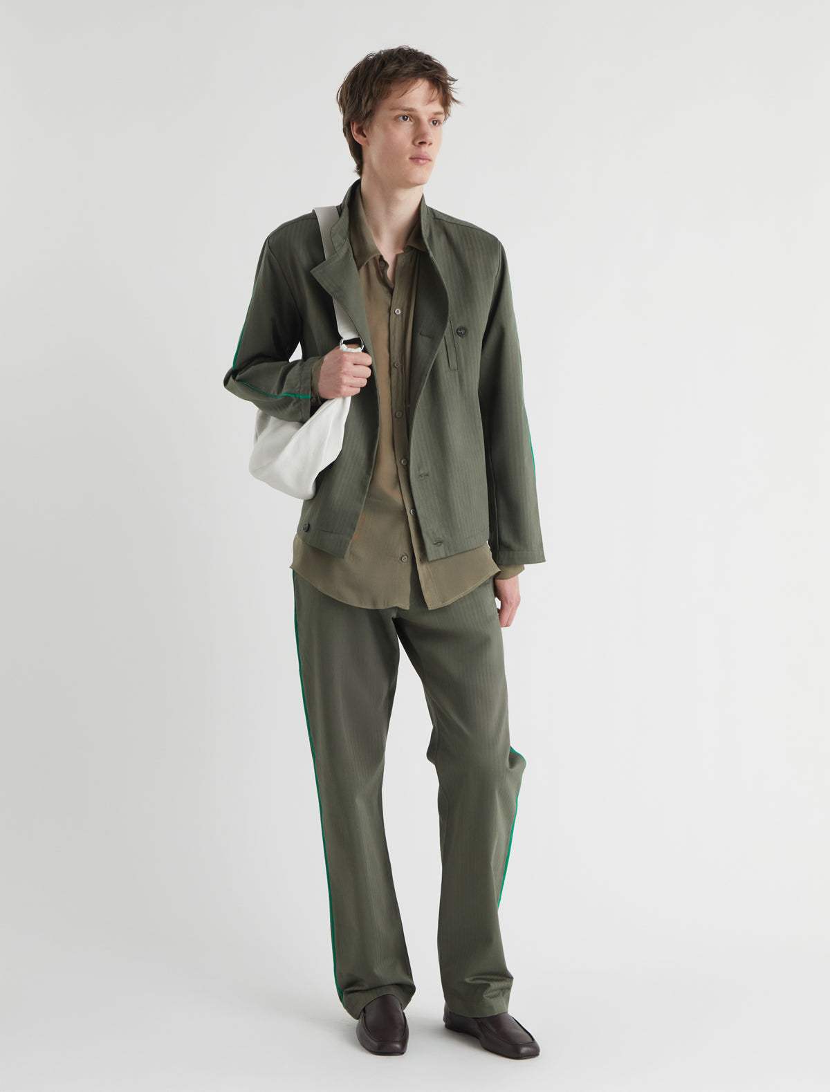 Pi twill pants contrast piping sides 2