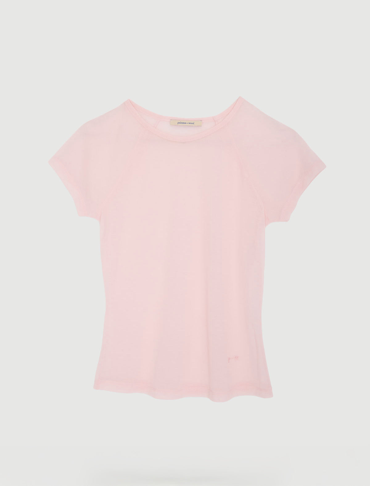 Omu delicate sheer top embroidery softpink