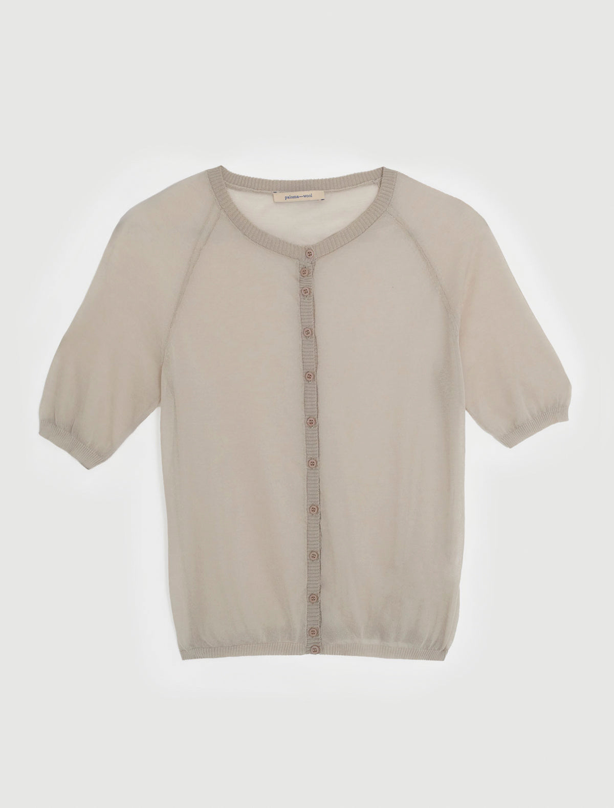 Patinela short sleeve knit cardigan beige