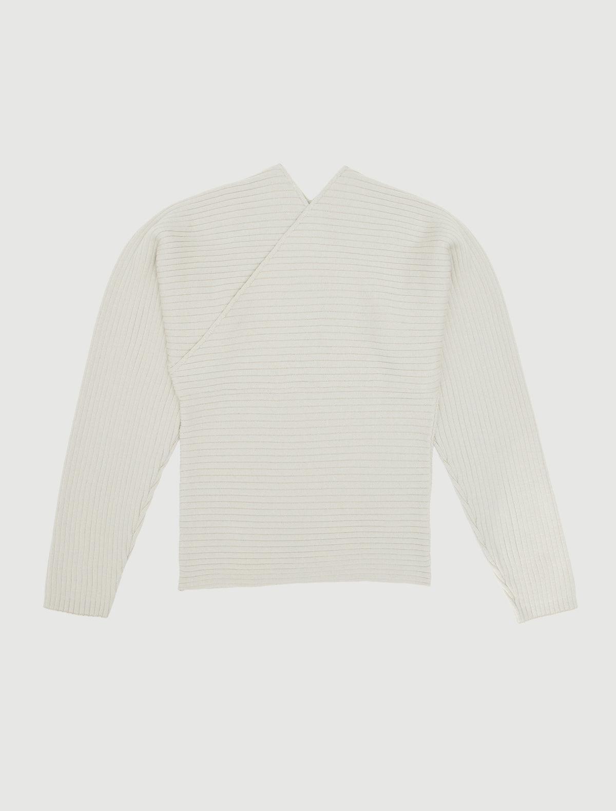 Polenta sweater crossover neckline offwhite
