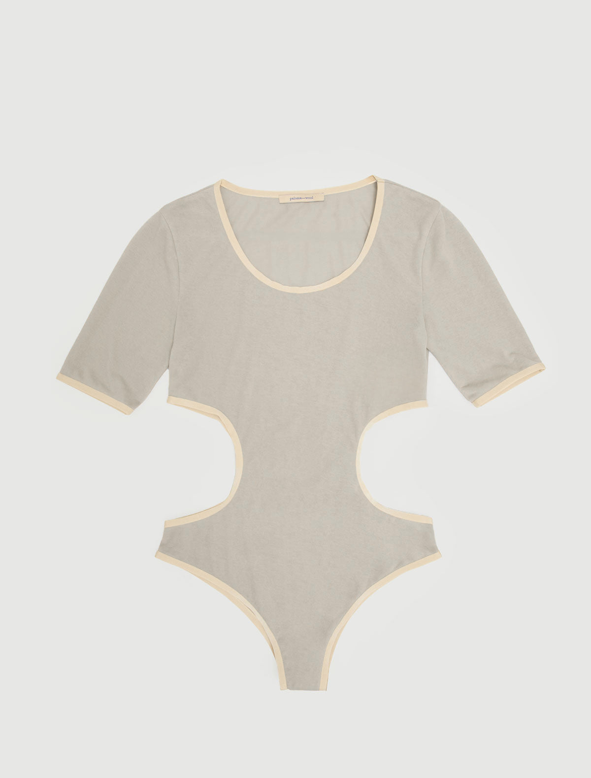 Alina short sleeve triquini style bodysuit side cut outs