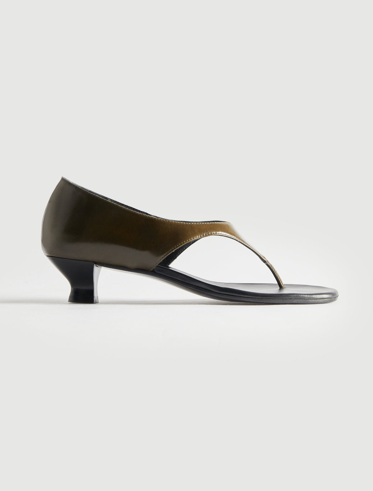 Isabella thong style leather sandal khaki