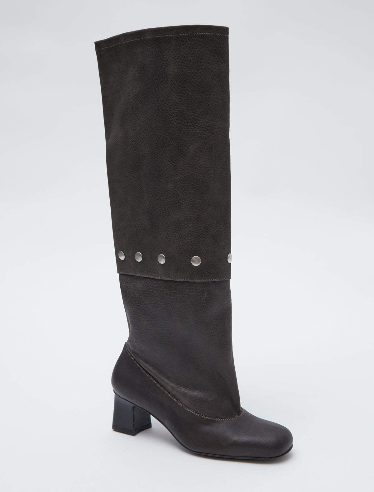 Jolie snaps tall wide loose shaft boot darkbrown