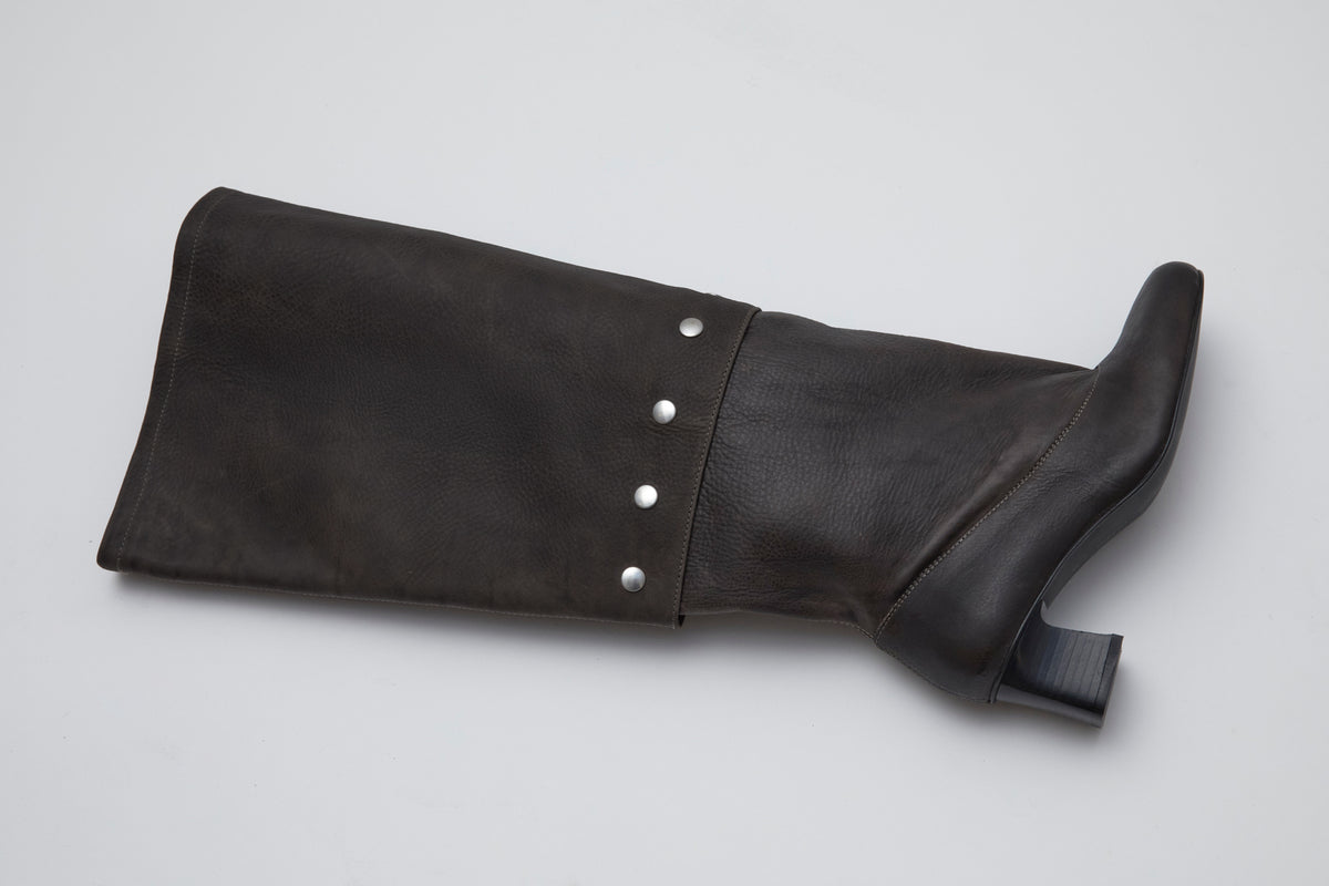 Jolie snaps tall wide loose shaft boot darkbrown