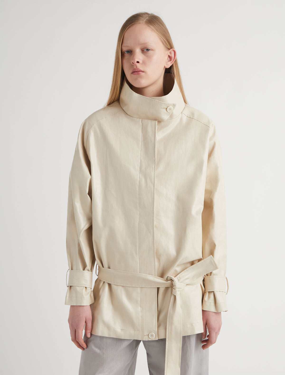 Lebano oversized jacket ranglan sleeves high collar