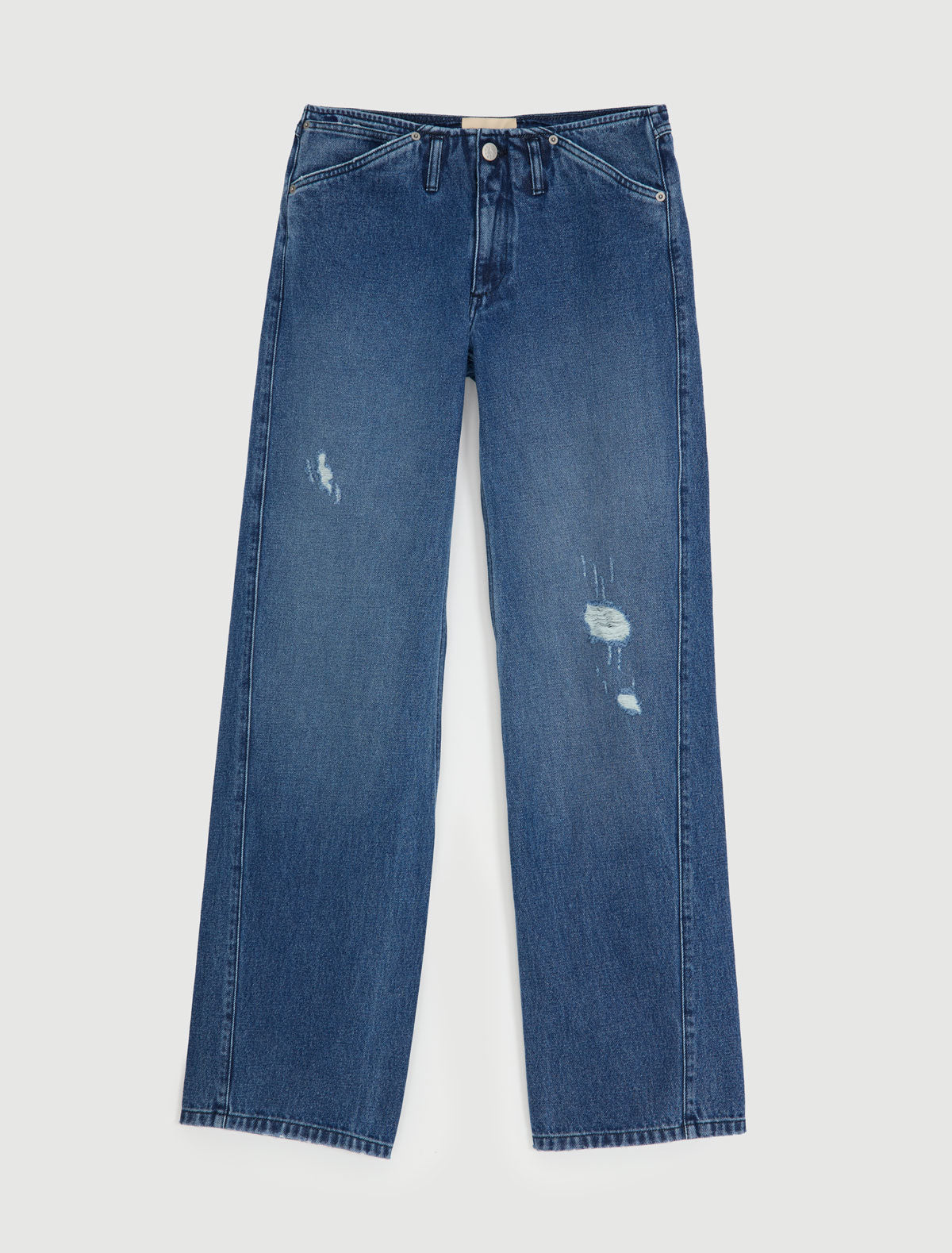 Lonati denim trousers without waistband large pockets