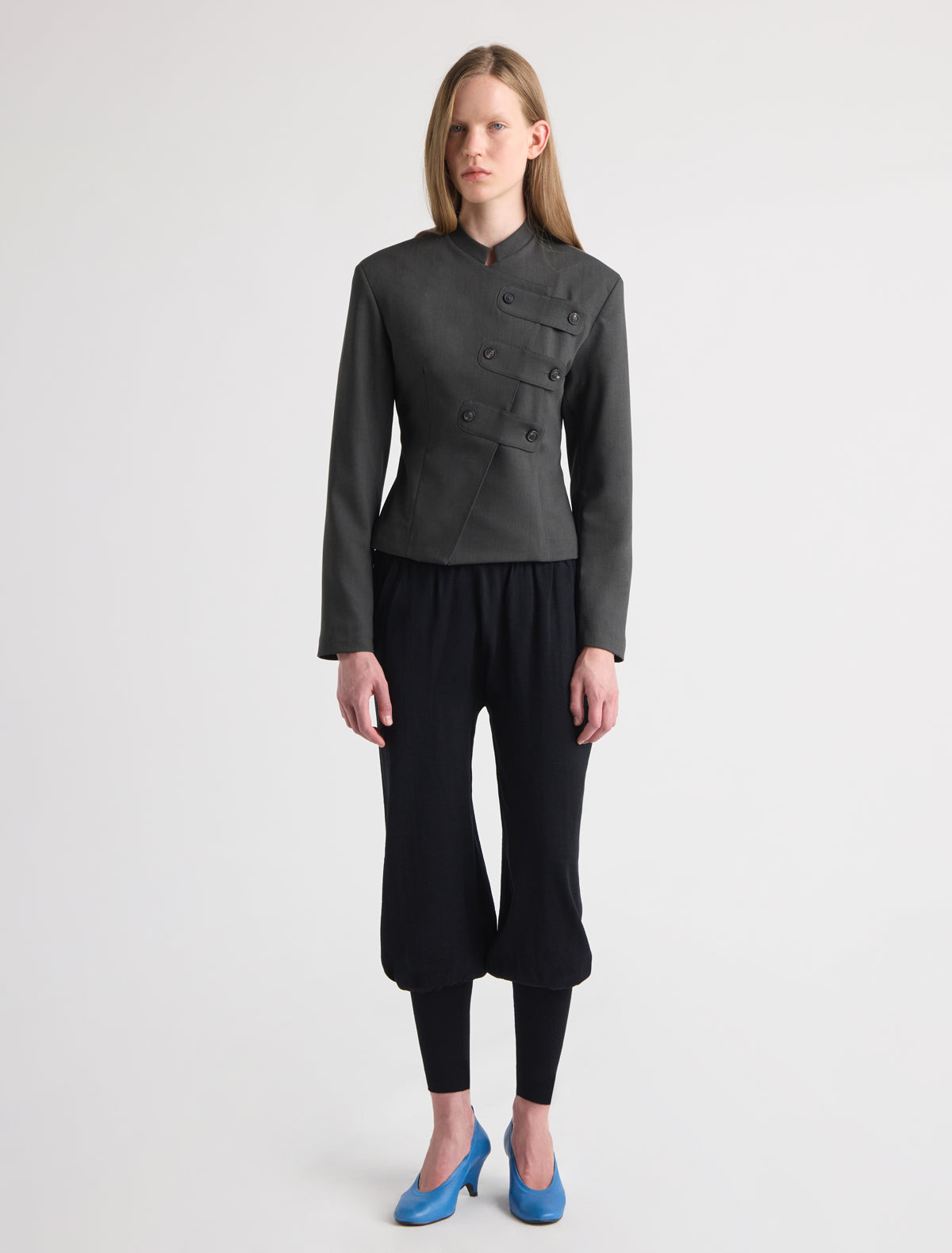 Melin balloon trousers ribbed detailing waist cuffs black