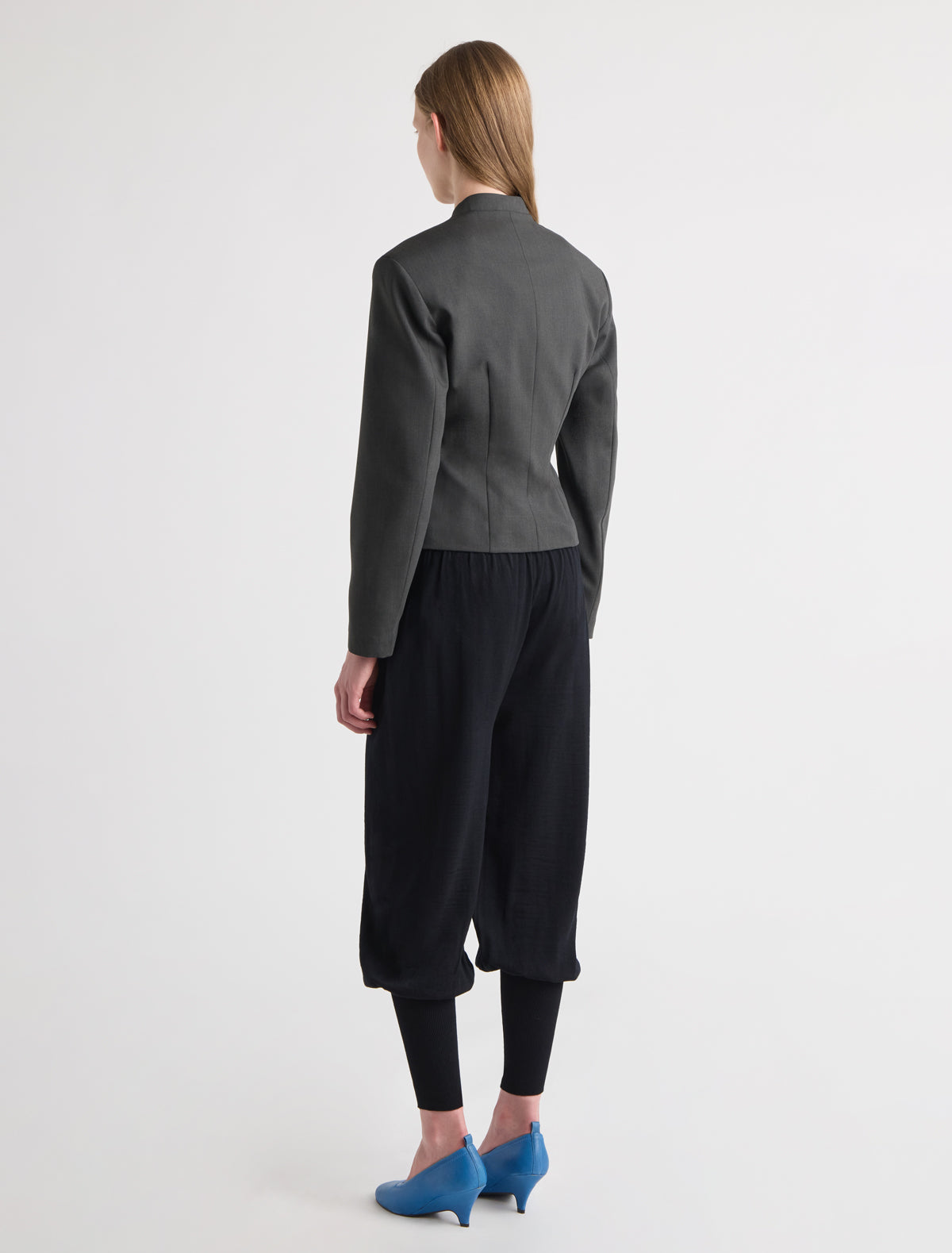 Melin balloon trousers ribbed detailing waist cuffs black