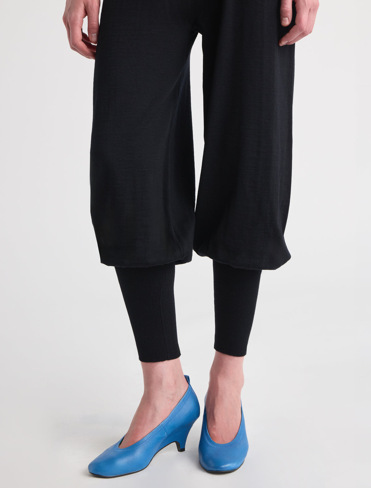 Melin balloon trousers ribbed detailing waist cuffs black