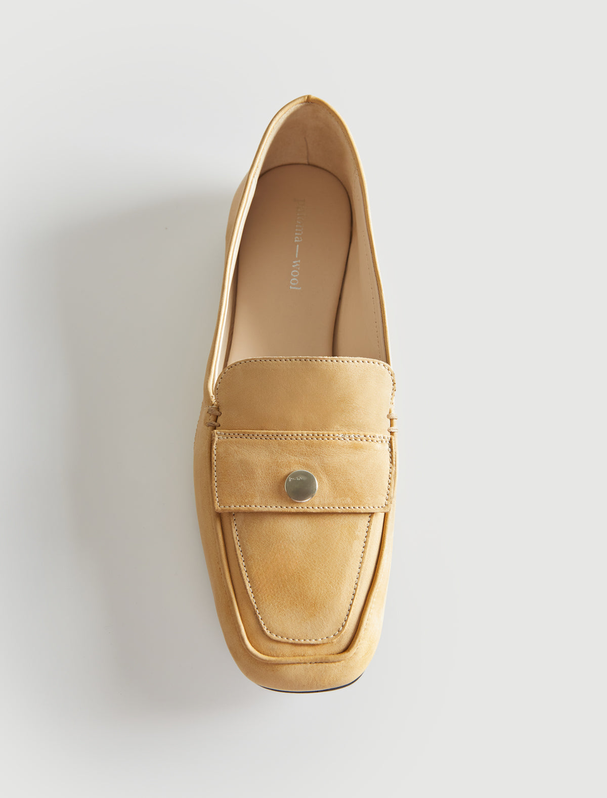 Micaela pockets lined leather loafer pocket detail vamp ocher