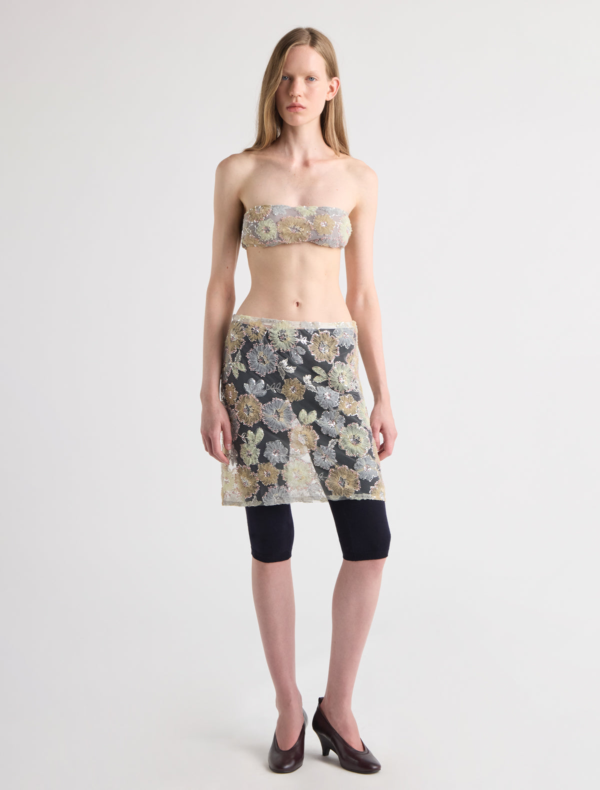 Mina embellished bandeau top lined offwhite