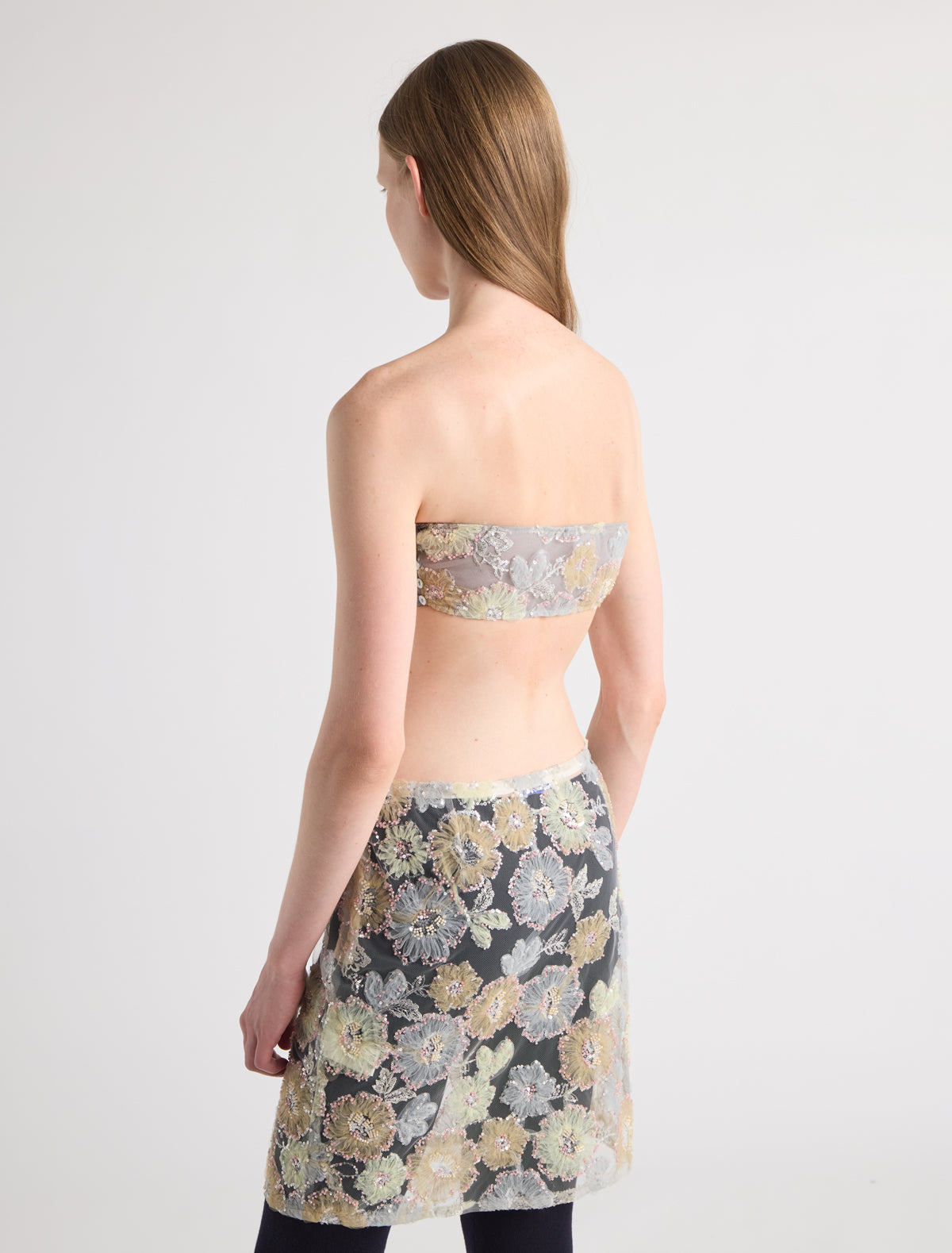Mina embellished bandeau top lined offwhite