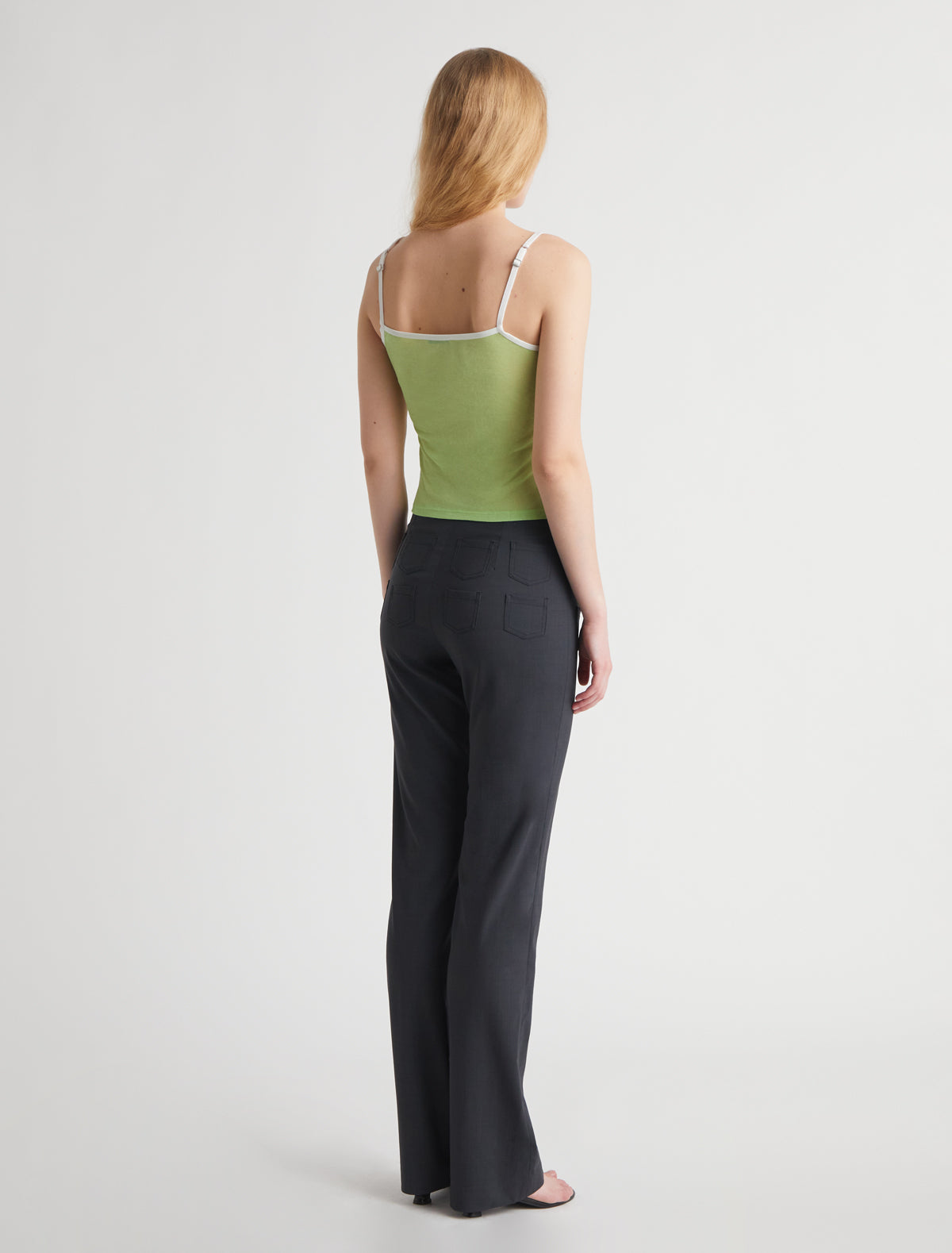 Nasem strappy top lingerie details green
