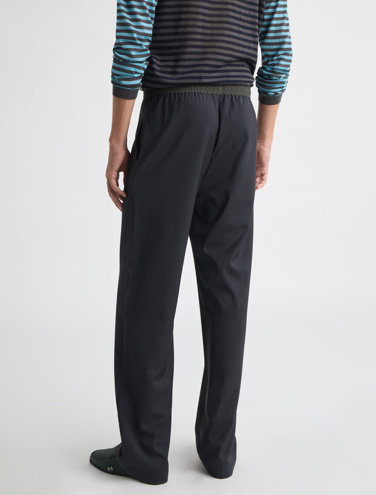 Gales tailored trousers contrasting waistband interior elastic grey