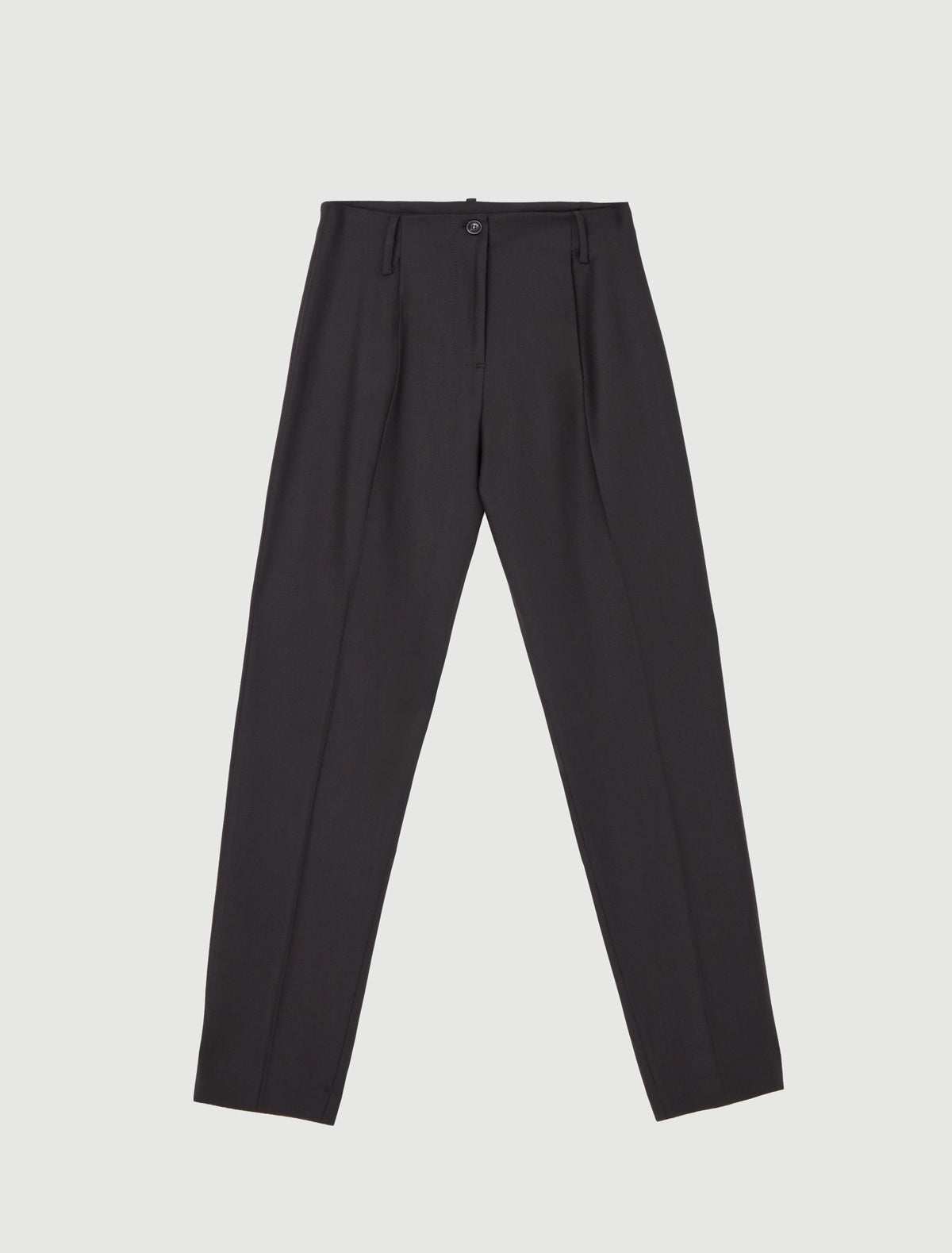 Garv tailored trousers pleats extended belt loops brown