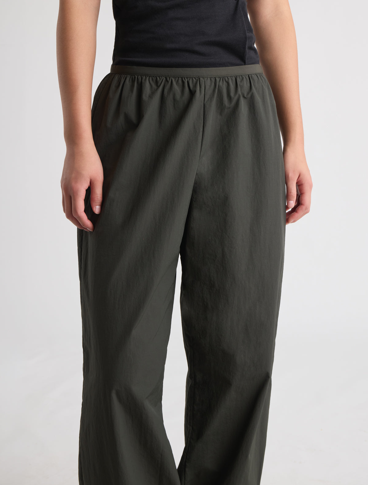 Boza balloon style trousers fitted waistband voluminous legs khaki