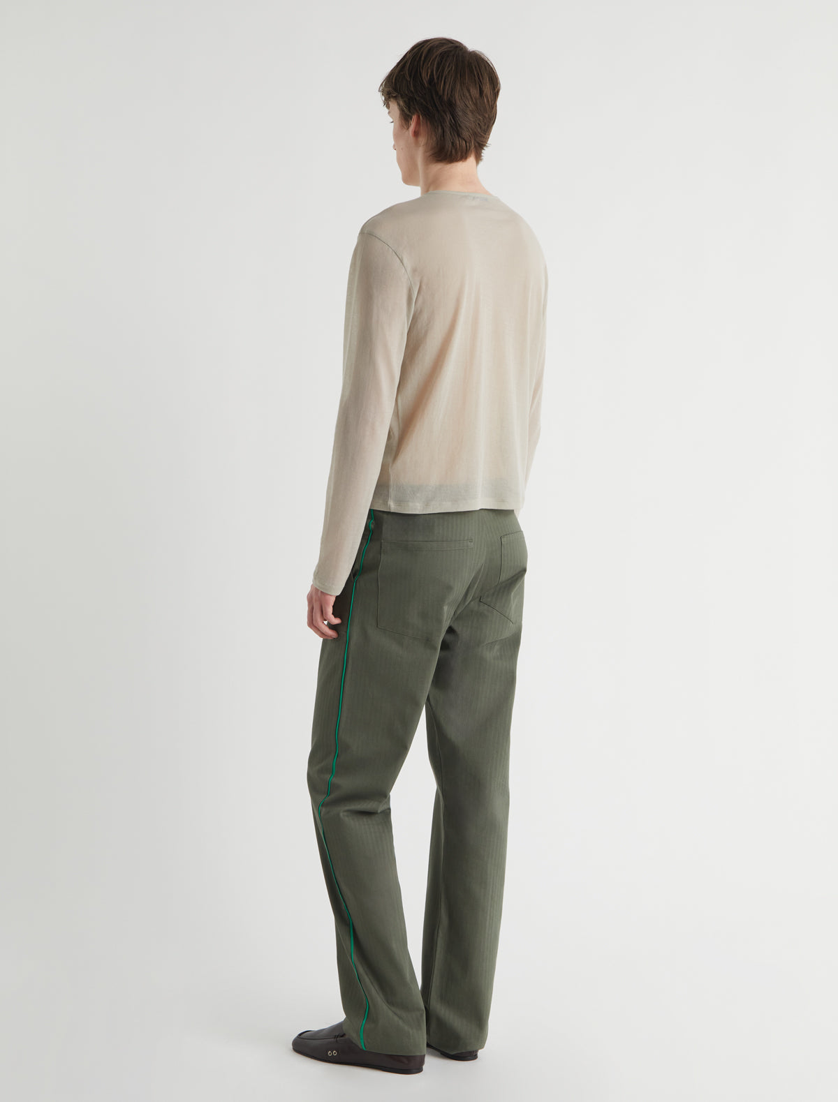 Pi twill pants contrast piping sides 2