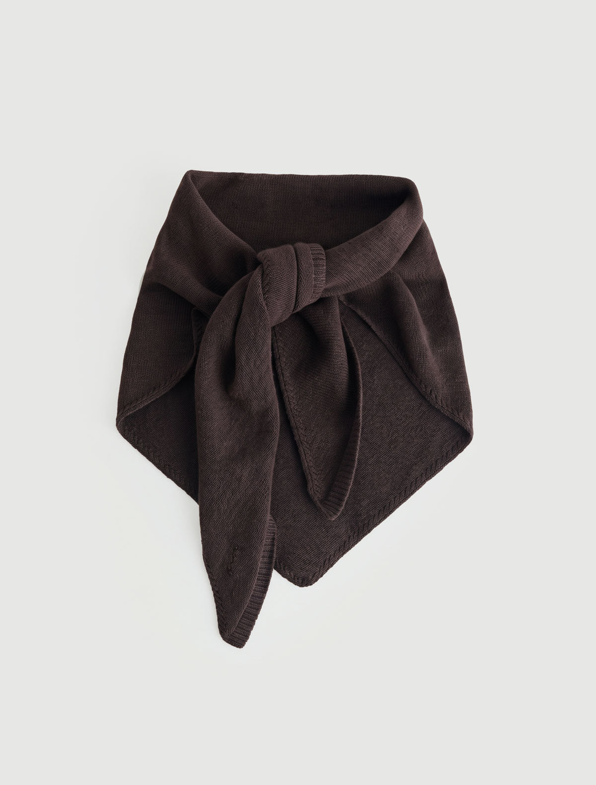 Prima soft warm wool triangle scarf brown