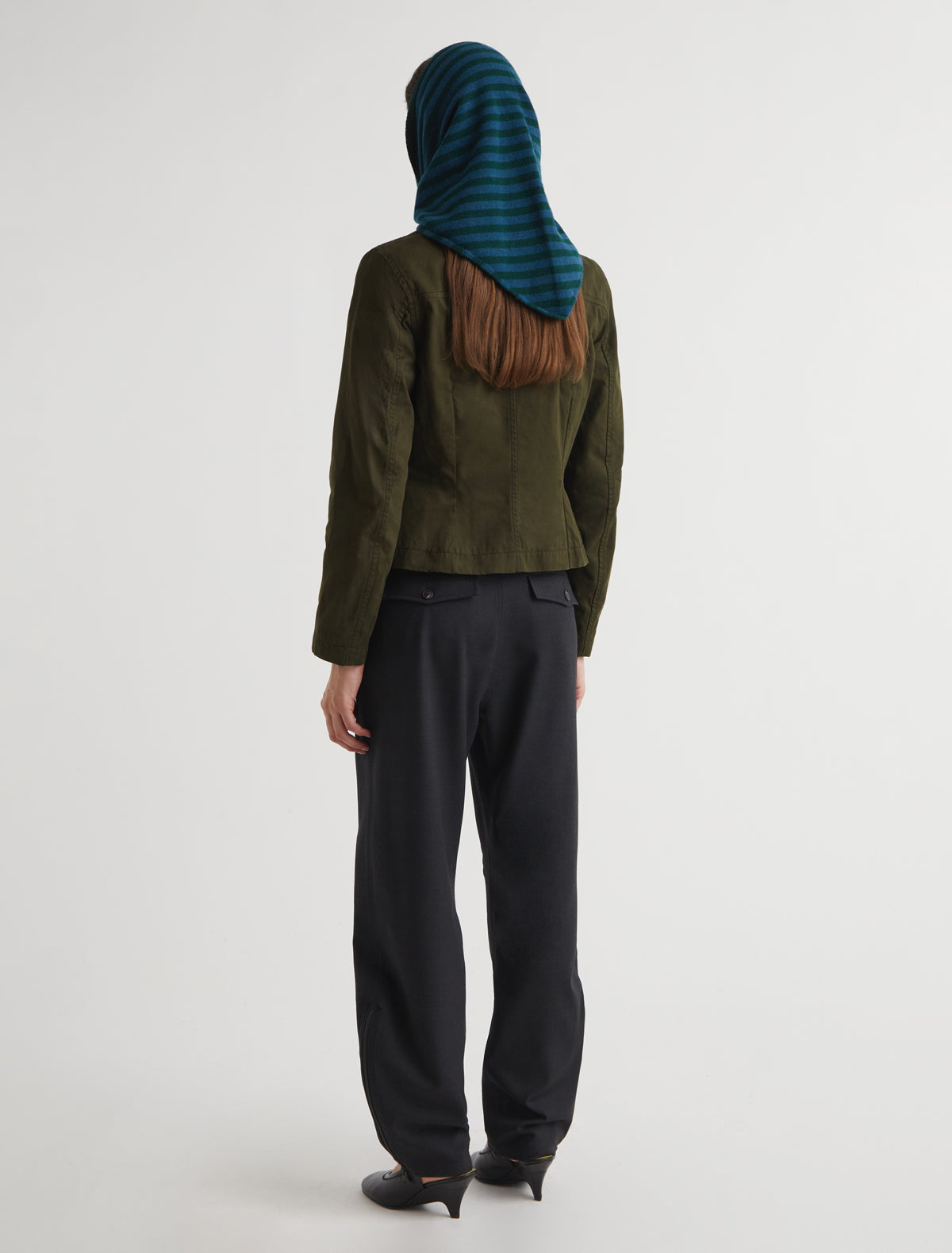Prima soft warm wool triangle scarf green