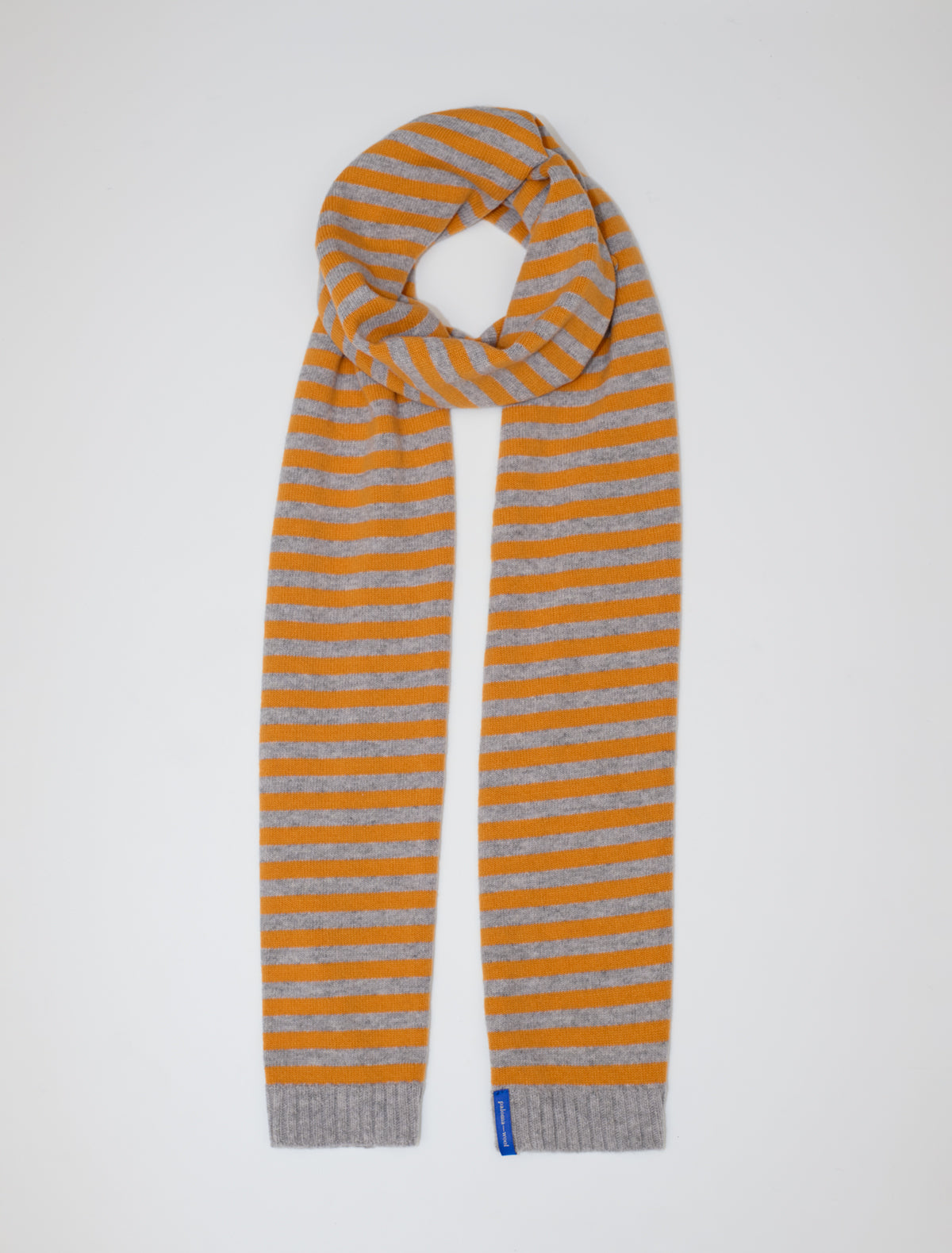 Bela warm wool striped scarf orange
